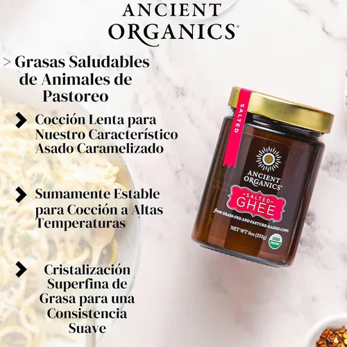 Vista 5 de Ancient Organics Ghee salado, sin gluten, kosher, 9 onzas (paquete de 1)