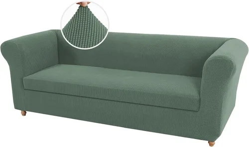 Vista 24 de UNBBRRL Funda de sofá Chesterfield de jacquard elástico, fundas de cojín gruesas para sofá, protector de muebles para sala de estar