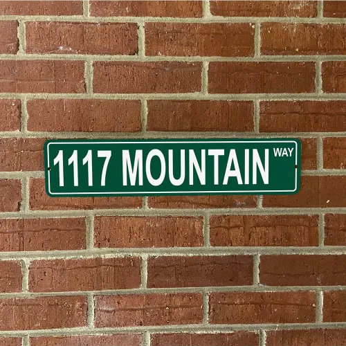 Vista 2 de New Mexico Mountains Pick Your Mountain Compatible/repuesto para 1117 Mountain United States Mountain Aluminio Metal Tin Street Sign Style Home