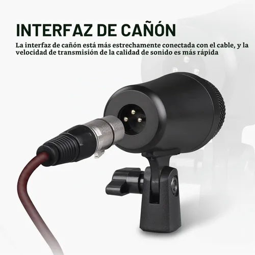 Vista 4 de D Debra DK7 Pro - Kit de micrófono de batería con cable de 7 piezas para tocar y grabar bateristas, incluye micrófonos, clip de micrófono