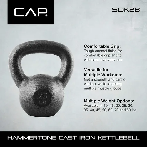 Vista 7 de WF Athletic Supply Hammerstone - Pesas rusas de hierro fundido pintadas, equipo de hogar y gimnasio, ideal para entrenamiento de fuerza