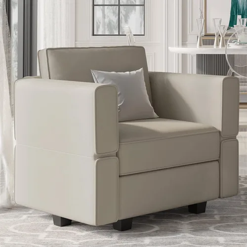 Vista 27 de Belffin - Sofá modular de terciopelo con asientos de almacenamiento, sofá de 3 plazas para sala de estar, color negro