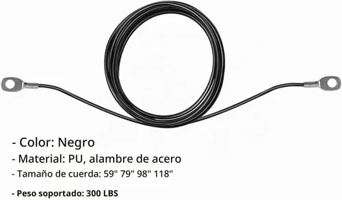 Vista 3 de Cable de Polea de Fitness, Accesorios de Reemplazo para Máquina de Cable, Accesorios de Polea de Cable para Gimnasio - Cuerda de Acero Resistente