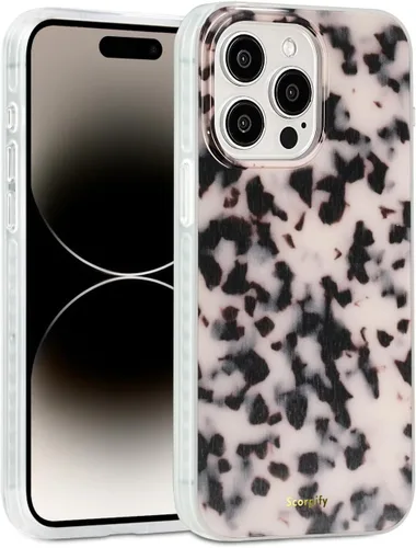 Vista 65 de SCORPIFY Funda para iPhone 15 Pro Max [Compatible con MagSafe] con Diseño de Estampado de Leopardo Guepardo Negro Mate, Linda Funda Magnética