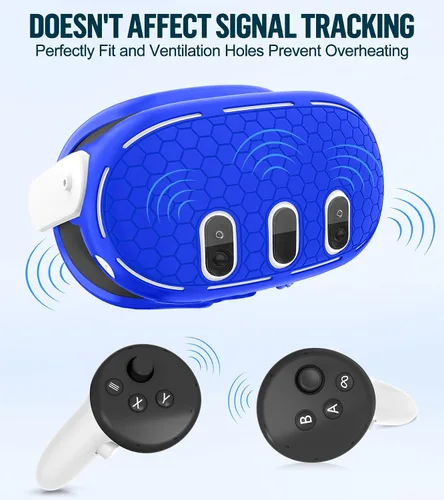 Vista 6 de VR Shell Protective Protector Cover for MetaOculus Quest 3, Silicone Front Headset Protector Cover Anti Scratch Anti Dust Anti Shock, Compatible