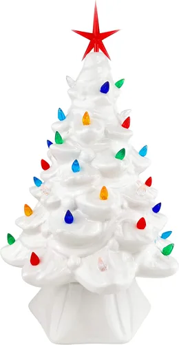 Vista 4 de National Artcraft Estrellas modernas medianas para árboles de Navidad de cerámica, varios colores (10 estrellas)