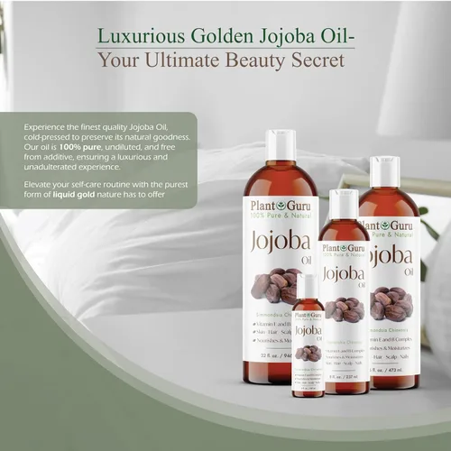 Vista 3 de Plant Guru Aceite de jojoba de 4 onzas líquidas prensado en frío sin refinar – 100% puro hidratante natural para el crecimiento de la piel