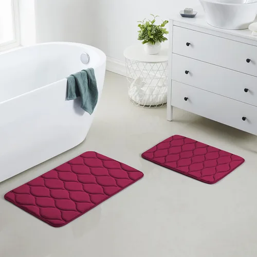 Vista 30 de Yafa Home Fashion 1 alfombra de baño de 17 x 24 pulgadas, espuma viscoelástica, absorbente de agua y antideslizante, color negro