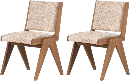 Vista 8 de Dining Chairs Linen Mid Century,Kitchen Chairs with Wood Legs,Farmhouse Dining Room Chair,Living Room Chair Armless Accent with Back for Room Black