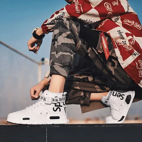 Vista 7 de Ahico. Tenis de moda, para hombre, de caña alta, para caminar, zapatos deportivos, atléticos, zapatos informales para hombre, elegantes y de moda