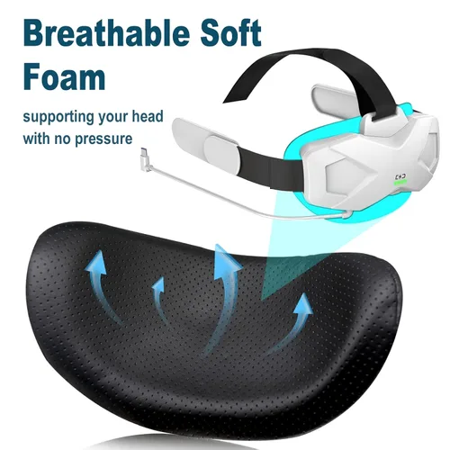 Vista 3 de Elite Strap with Battery for Quest 25000mAh Extend 3hrs PlaytimeFast Charging VR PowerAdjustable Head Strap for Enhanced Support and Comfort in VR