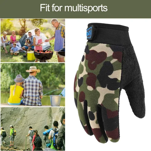 Vista 7 de Accmor Guantes de ciclismo para niños, transpirables, antideslizantes, guantes de dedo completo para niños, ciclismo, escalada, equitación, ciclismo