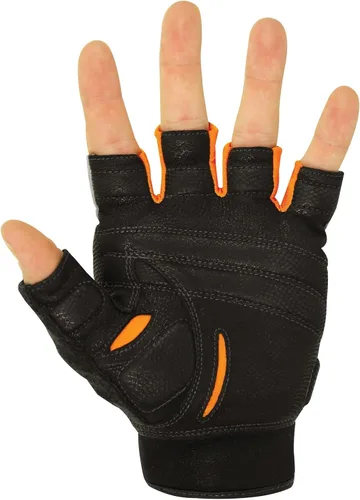 Vista 2 de Bionic Glove - Guantes de entrenamiento cruzado para hombre con tecnología de ajuste natural, gris/naranja (par)