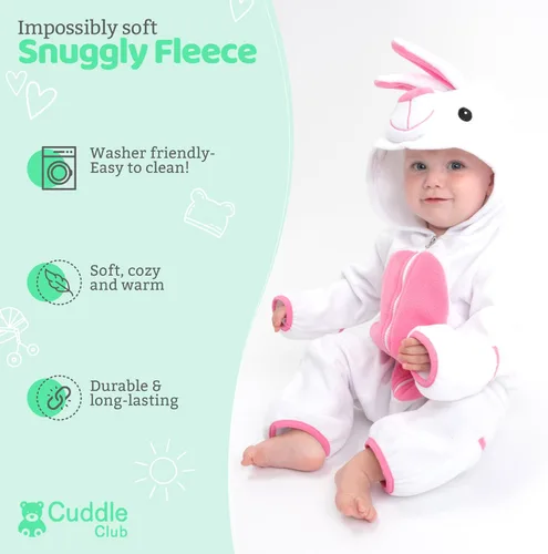 Vista 17 de Enterizo de vellón para bebé, rómper de una sola pieza con capucha para niños, ropa para exteriores, chaqueta infantil