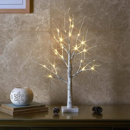 Vista 12 de EAMBRITE Soporte para Regalo de Árbol de Dinero, Árbol de Abedul Iluminado de 2 Pies 24LED, Temporizador Alimentado por Batería/USB, Pantalla