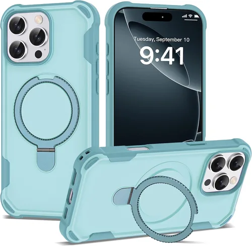 Vista 41 de Funda compatible con iPhone 12 y 12 Pro de 6.1 pulgadas con soporte de anillo magnético [protección militar contra caídas] [compatible con MagSafe]