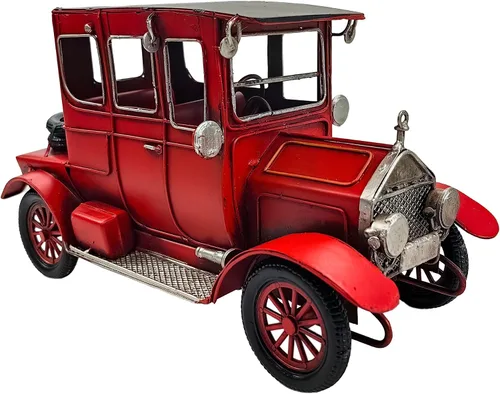 Vista 10 de Modelo clásico de hierro para camioneta roja para decoración de B