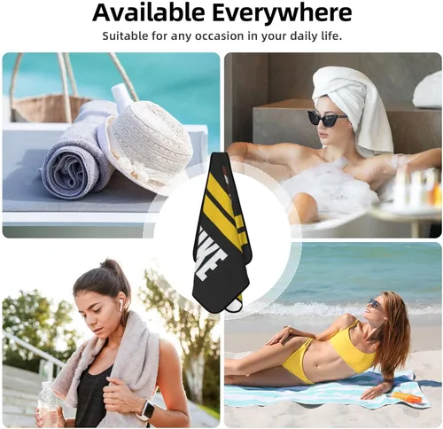 Vista 5 de Toalla de playa de fútbol personalizada para hombres, mujeres y niños, toallas de piscina de fútbol de 30 x 60 pulgadas, 33 x 52 pulgadas, toalla