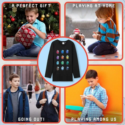 Vista 6 de Among Us Camiseta de manga larga para niños, regalos para jugadores
