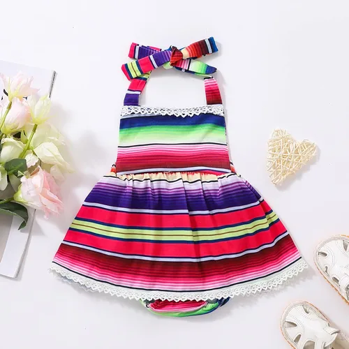 Vista 2 de ODASDO Conjunto de ropa de 2 piezas para bebé niña para primer cumpleaños con encaje y tutú de tul con diadema, conjunto de ropa de 2 piezas