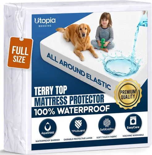 Vista 13 de Utopia Bedding – Protector impermeable de colchón tamaño individual, funda de colchón de terry premium de 200 GSM, transpirable, estilo ajustado