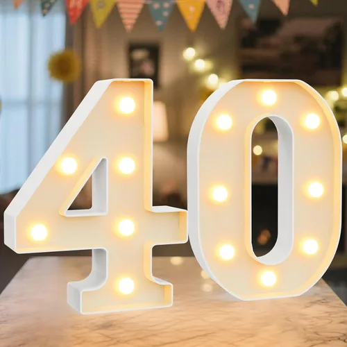 Vista 20 de Letrero LED de Marquee con Letras Iluminadas - Letras Iluminadas del Alfabeto para Cumpleaños, Graduación, Decoración de Pared y Mesa en Bares