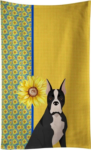 Vista 163 de Caroline's Treasures WDK5313KTWL - Toalla de cocina con diseño de girasoles de verano, color negro y tostado, Airedale Terrier, toalla de mano