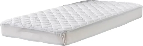 Vista 6 de Protector de colchón acolchado impermeable tamaño individual para colchón de aire, suave y silencioso, con bolsillo elástico, color blanco