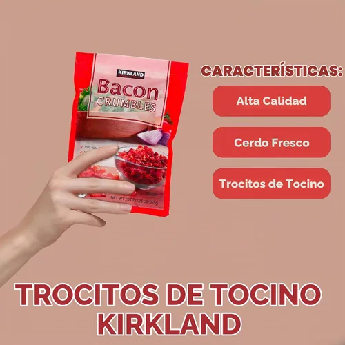 Vista 4 de Worldwide Nutrition Paquete: Kirkland Signature Crumbled Bacon Bits de tocino cocido - Listo para comer, calidad premium de 20 oz w tocino Bits Real