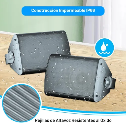 Vista 6 de STUDIOFINIX Altavoces Bluetooth para Exteriores de 800W 6.5 Pulgadas Impermeables Cableados con Amplificador Multifuncional Montaje en Pared Sistema