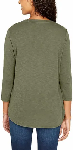 Vista 2 de Kirkland Signature Camiseta de algodón de manga 34 para mujer