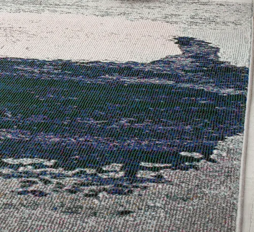 Vista 9 de CosmoLiving by Cosmopolitan Melyna MA25A - Alfombra abstracta contemporánea de satén plateado, 2 pies 6 pulgadas x 4 pies