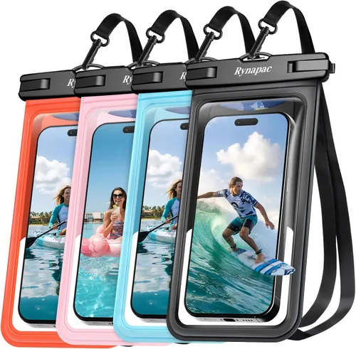 Vista 9 de Rynapac Funda impermeable para teléfono [hasta 8.5 pulgadas], paquete de 2, funda impermeable IPX8 con cordón para iPhone 17, 16, 15 Pro Max
