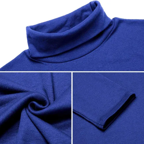 Vista 64 de Camiseta de manga larga para hombre, ajustada, ligera, con cuello de tortuga