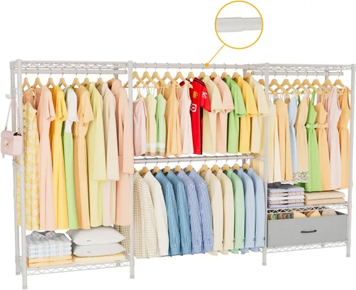 Vista 11 de Golpart Perchero resistente con estantes ajustables para ropa Negro