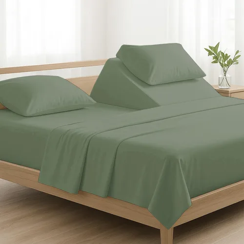 Vista 5 de 4 piezas de lujo Split Top Queen 100% algodón egipcio de 800 hilos (ajustable, parte superior flexible tamaño queen) sábanas divididas de 28