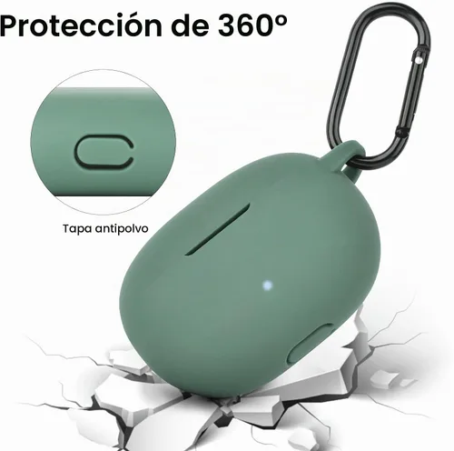 Vista 3 de Funda de silicona AIRSPO compatible con Beats Studio Buds Case 2021 Funda protectora suave para auriculares inalámbricos Beats con llavero