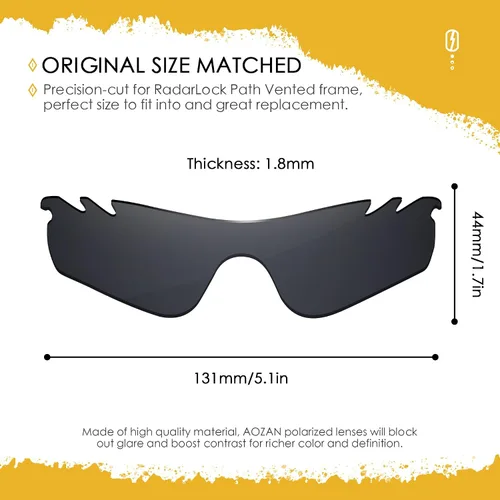 Vista 29 de Lentes de repuesto ANSI Z87.1 para gafas de sol Oakley RadarLock Path ventiladas - HI-DEF fotocromático