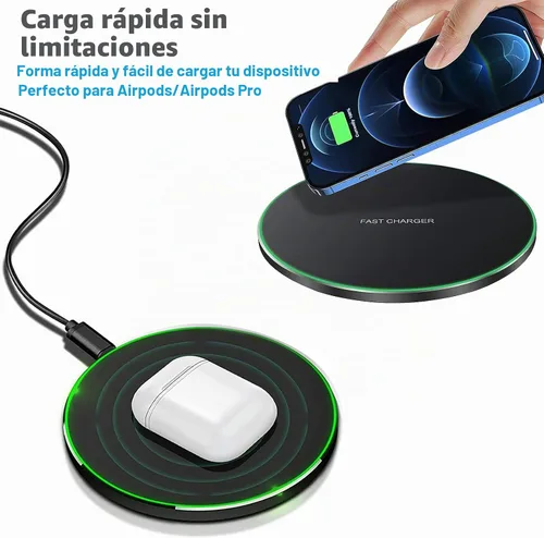 Vista 2 de Cargador inalámbrico para Samsung Galaxy S24/S24+S23/S23+/S22/S22+/S21/S20/S20+/S10/S9+/S9/S8/S8+/S7/Note10/Note9/Note8, almohadilla de carga