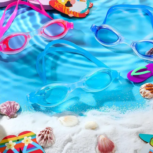 Vista 4 de Paquete de 20 pares de gafas de natación unisex para niños de 4 a 14 años, antiniebla, sin fugas, paquete de 20 pares