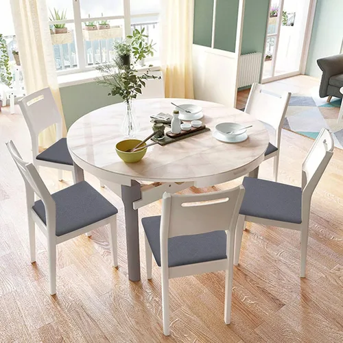 Vista 6 de SearchI Juego de 4 fundas para sillas, fundas de asiento para sillas de comedor, fundas de asiento elásticas de jacquard para sillas de comedor