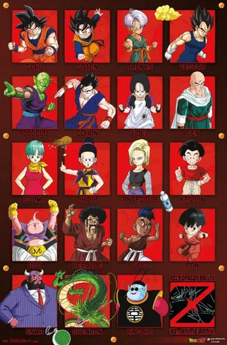 Vista 8 de Trends International Dragon Ball Z - Póster de pared de aniversario, 22.375 x 34 pulgadas, versión premium sin marco
