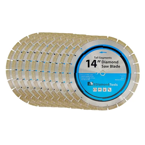Vista 36 de Hoja de sierra segmentada de diamante de 4" para hormigón, ladrillo, bloque y mampostería Altura del segmento de 0.394 in, eje de 7/8"-5/8", grano