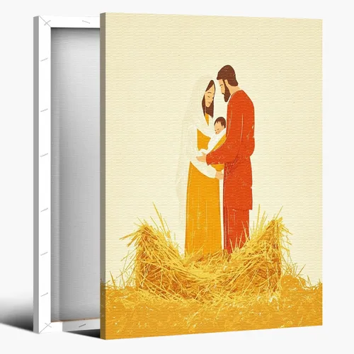 Vista 11 de Arte de pared en lienzo de Jesús y Cordero, Arte de pared en lienzo de Jesús abrazando a un cordero fangoso, Arte de pared cristiano para decoración