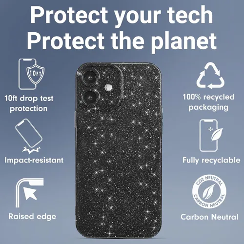 Vista 4 de Svanove Funda para iPhone 11 con Purpurina, Brillante Femenina Linda con Brillo Resplandeciente Reluciente Luminosa Funda de Teléfono para Mujeres
