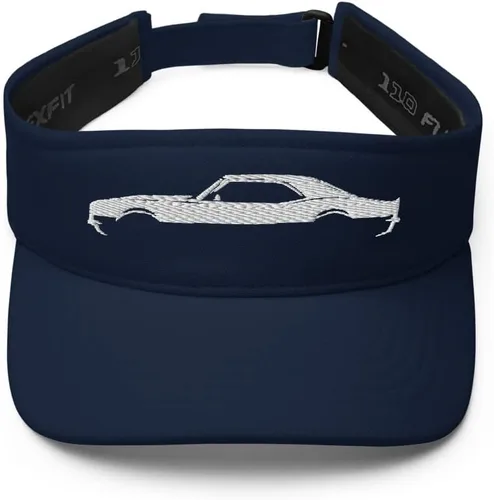 Vista 4 de 1969 Chevy Camaro SS RS American Muscle Car Visera bordada personalizada Negro