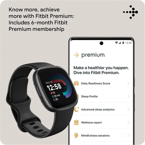 Vista 5 de Fitbit Versa 4 Fitness Smartwatch con preparación diaria, GPS, frecuencia cardíaca 24/7, más de 40 modos de ejercicio, seguimiento del sueño y más