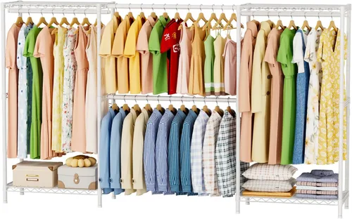Vista 10 de SINGAYE Perchero portátil para armario, perchero resistente, sistema de organización y almacenamiento para colgar ropa, perchero ajustable