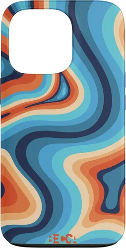 Vista 10 de Funda psicodélica para iPhone 16 Retro Groovy Liquid Swirl Hippie 70's 80's