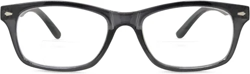 Vista 6 de In Style Eyes Seymore - Gafas de lectura bifocales retro - Montura clásica ovalada de acetato con aro completo - Lente no progresiva - Negro - 4.0x